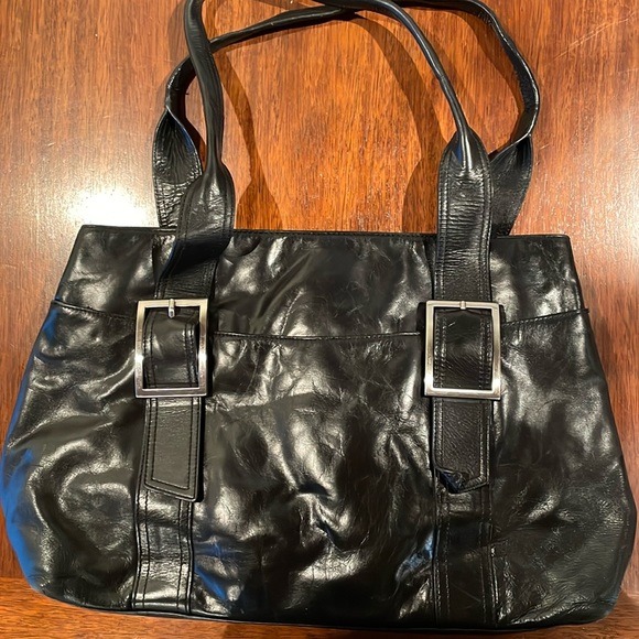 Kenneth Cole New York leather handbag. Black. - Picture 1 of 3